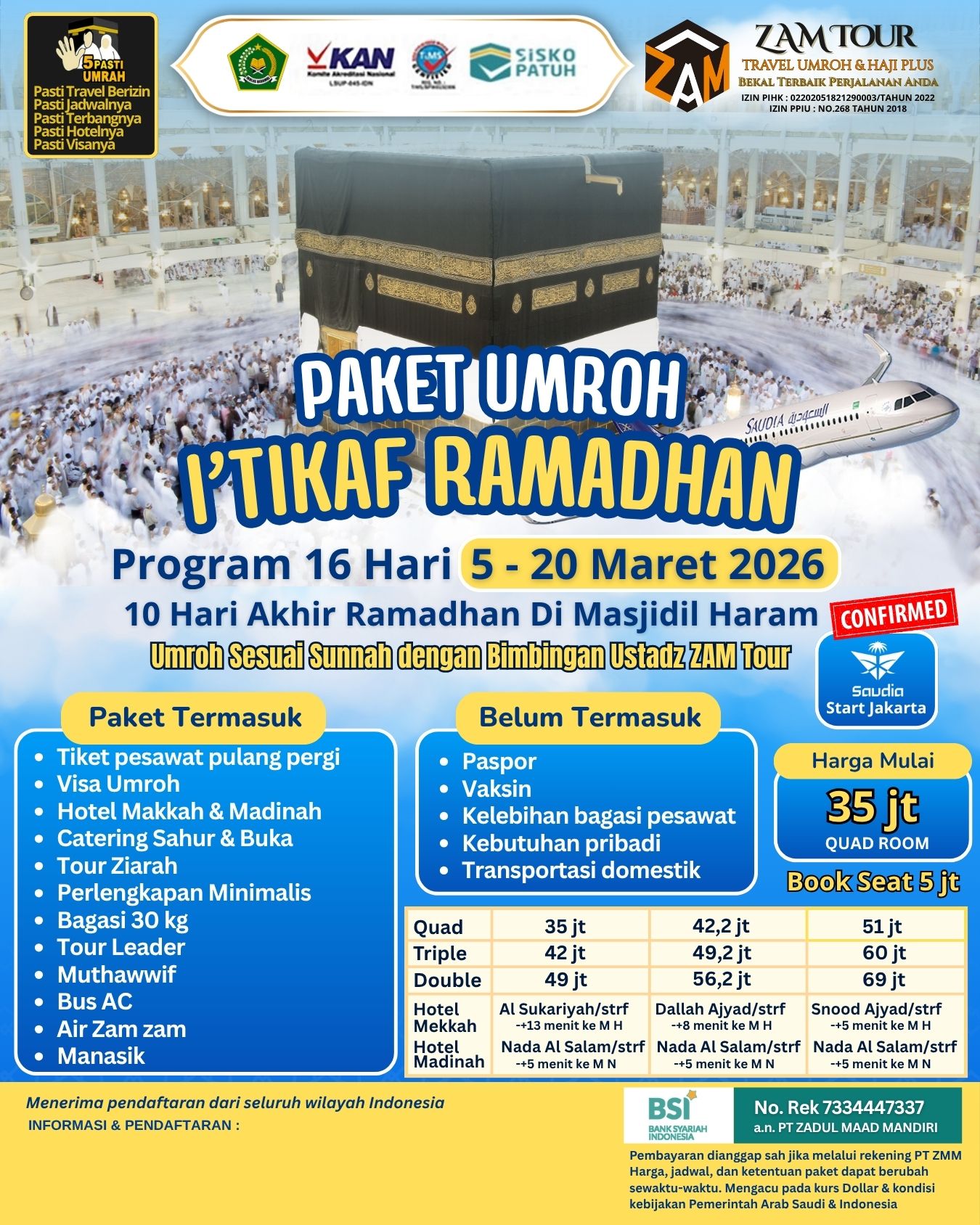 Umroh I'tikaf Ramadhan 1447 H